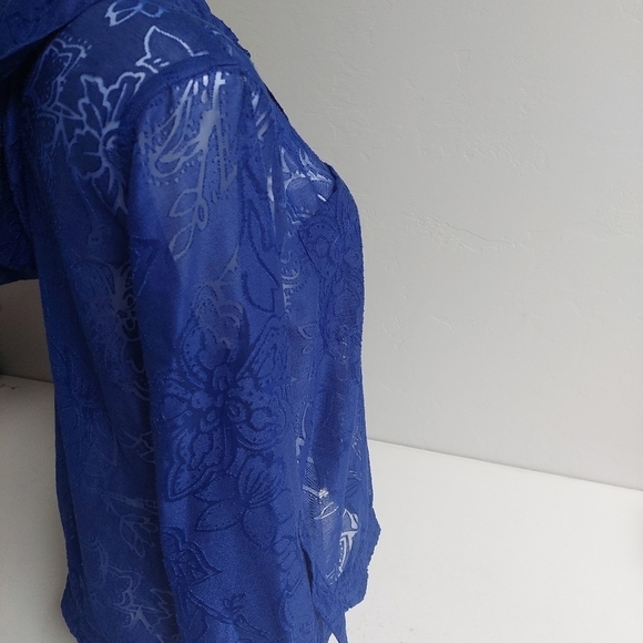 Chicos Blue Hooded Full Zip 2 Tropic Day Cool‎ Jacket Symphony Women's Floral - Picture 9 of 10